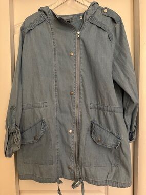 Forever 21 Light Blue Hooded Jacket